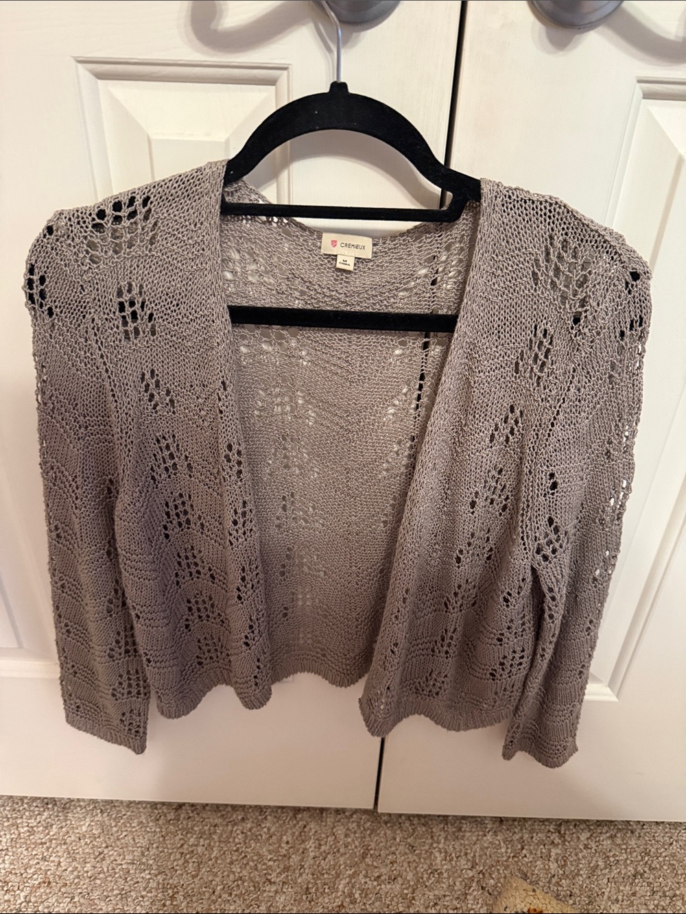 Cremieux Open Knit Light Tan Cardigan